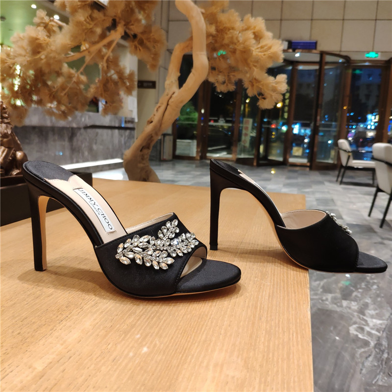 Best Replica jimmy choo high heel fishmouth satin sandals - Colareps