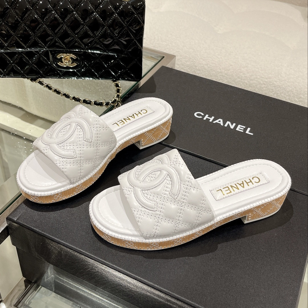 Best Replica Chanel new wooden heel slippers - Colareps