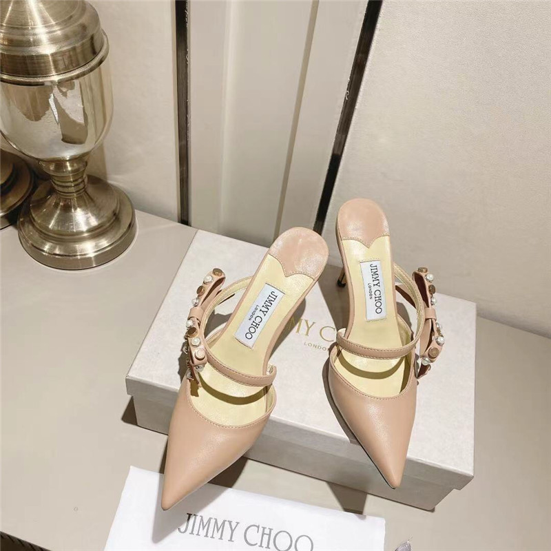 Best Replica jimmy choo bow heels dupe Bow High Heel Sandals Slippers - Colareps