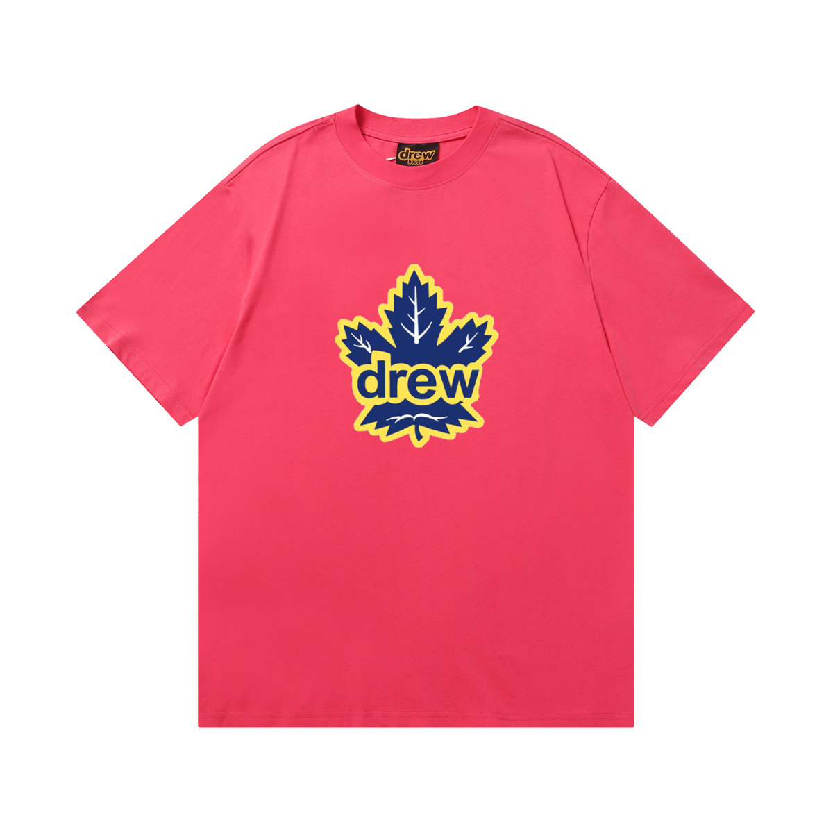 Best Replica Drew House Maple Leaf T-shirt Rose Red - Colareps