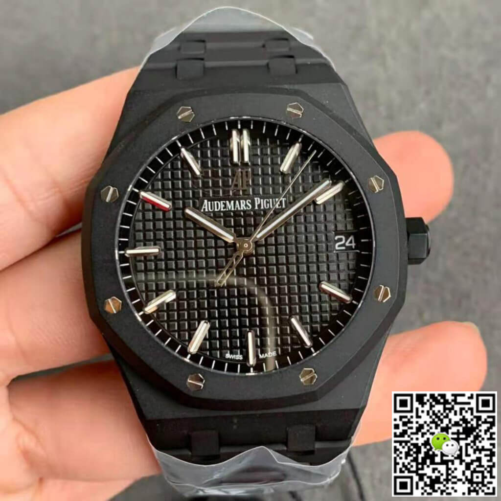 Best Replica Replica Audemars Piguet Royal Oak 15500 DLC Version 1:1 Best Edition ZF Factory Black Dial - Colareps