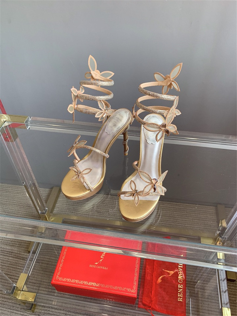 Best Replica rene caovilla crystal butterfly high heel sandals - Colareps