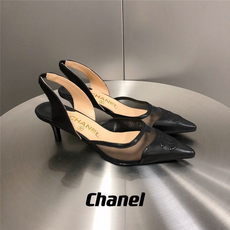Best Replica chanel mesh pointed toe cat heels - Colareps