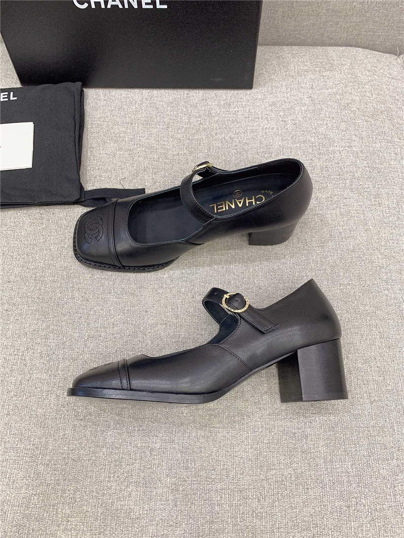Best Replica Chanel new thick heel square toe shoes - Colareps