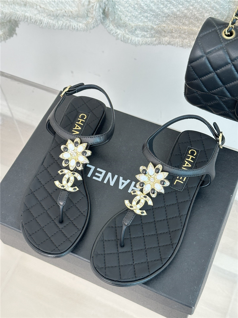 Best Replica Chanel camellia double C pinch sandals - Colareps
