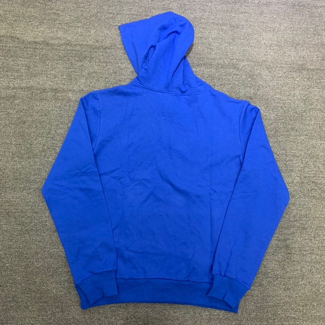Best Replica Young Thug Sp5der-White foamed letter blue hoodie - Colareps