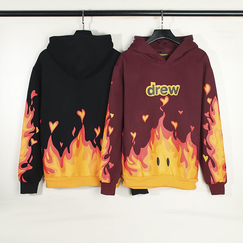 Best Replica Drew House Fire Hoodie Black - Colareps