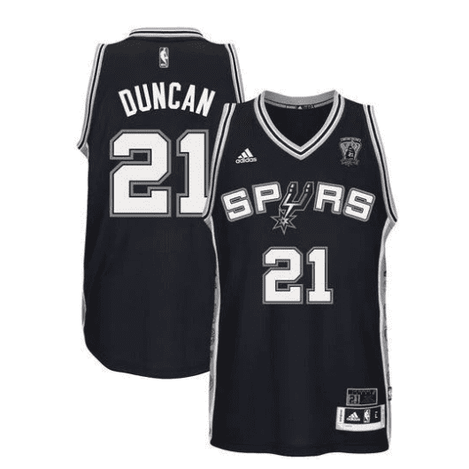 Best Replica TIM DUNCAN COMMEMORATIVE THROWBACK SAN ANTONIO SPURS JERSEY - Colareps