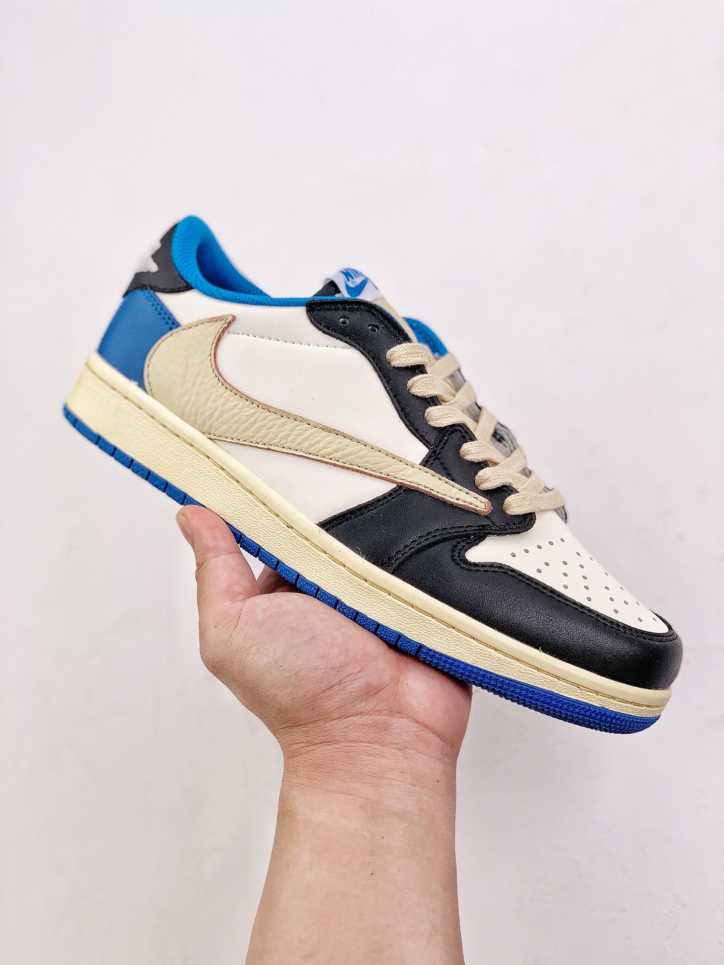 Best Replica Jordan 1 Low fragment design x Travis Scott extended size - Colareps