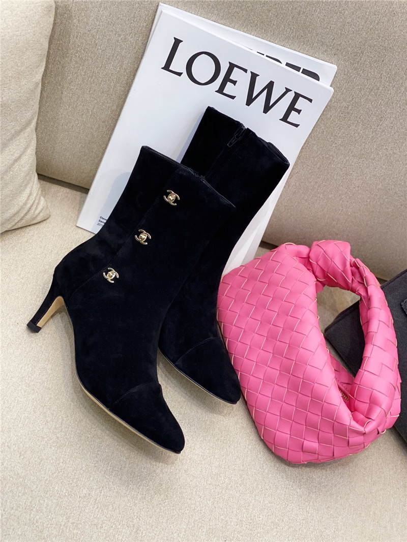 Best Replica chanel high-heeled pointed boots - Colareps