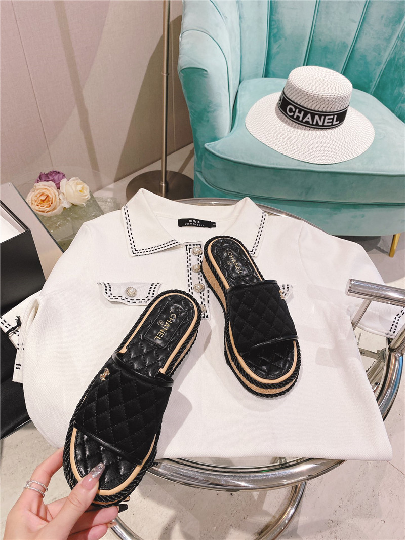 Best Replica chanel flat platform slippers - Colareps