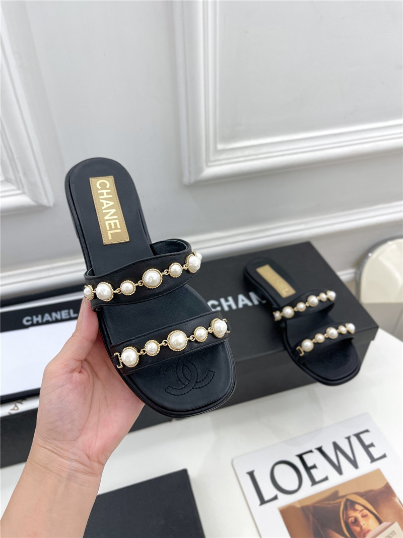 Best Replica Chanel counter catwalk pearl slippers - Colareps