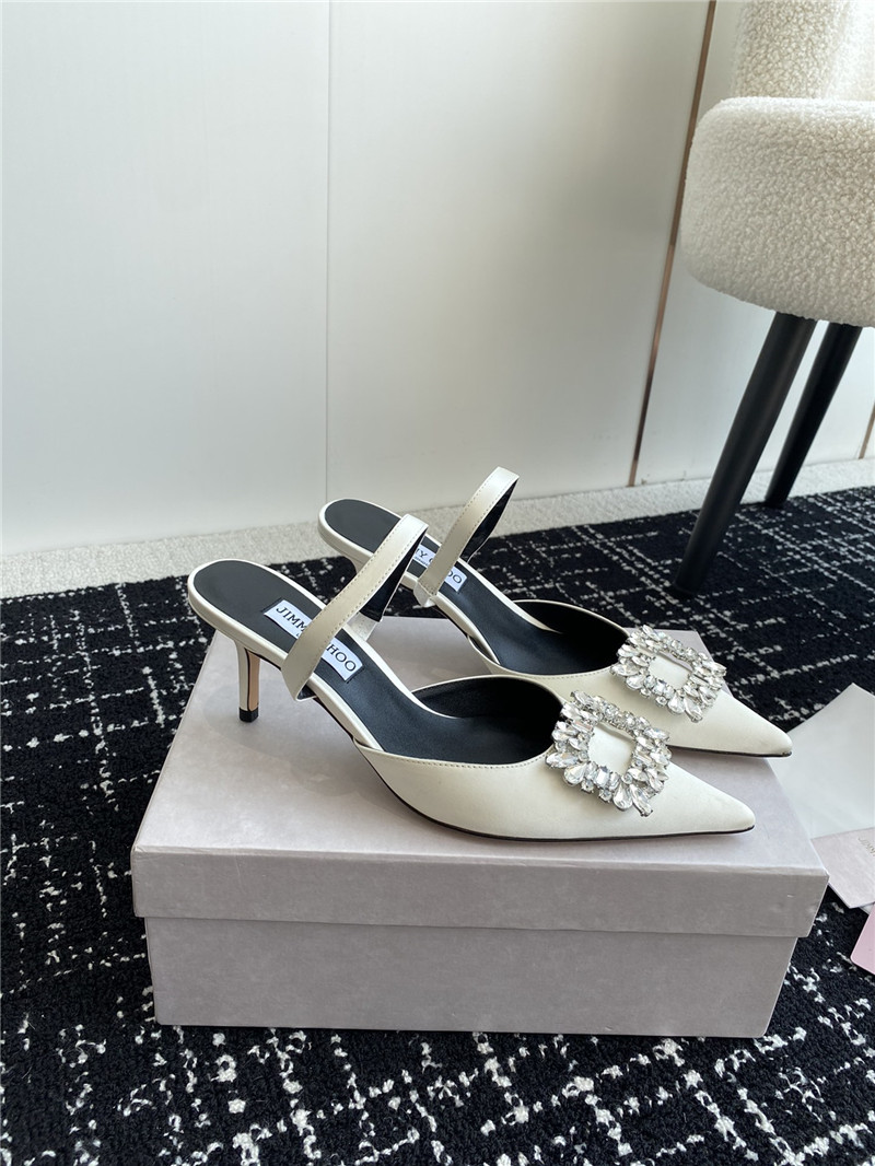 Best Replica Jimmy Choo Square Buckle Drill Point Half Drag - Colareps