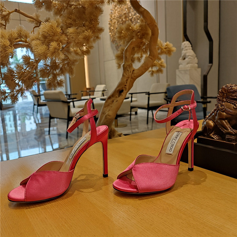 Best Replica Jimmy Choo handmade satin panel peep-toe sandals - Colareps