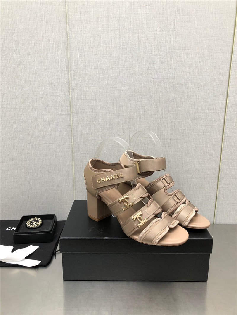 Best Replica chanel chain cloth head chunky heel shoes - Colareps