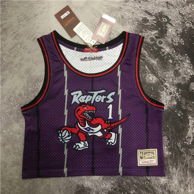 Best Replica TRACY MCGRADY TORONTO RAPTORS WOMEN'S CROP TOP THROWBACK JERSEY - Colareps