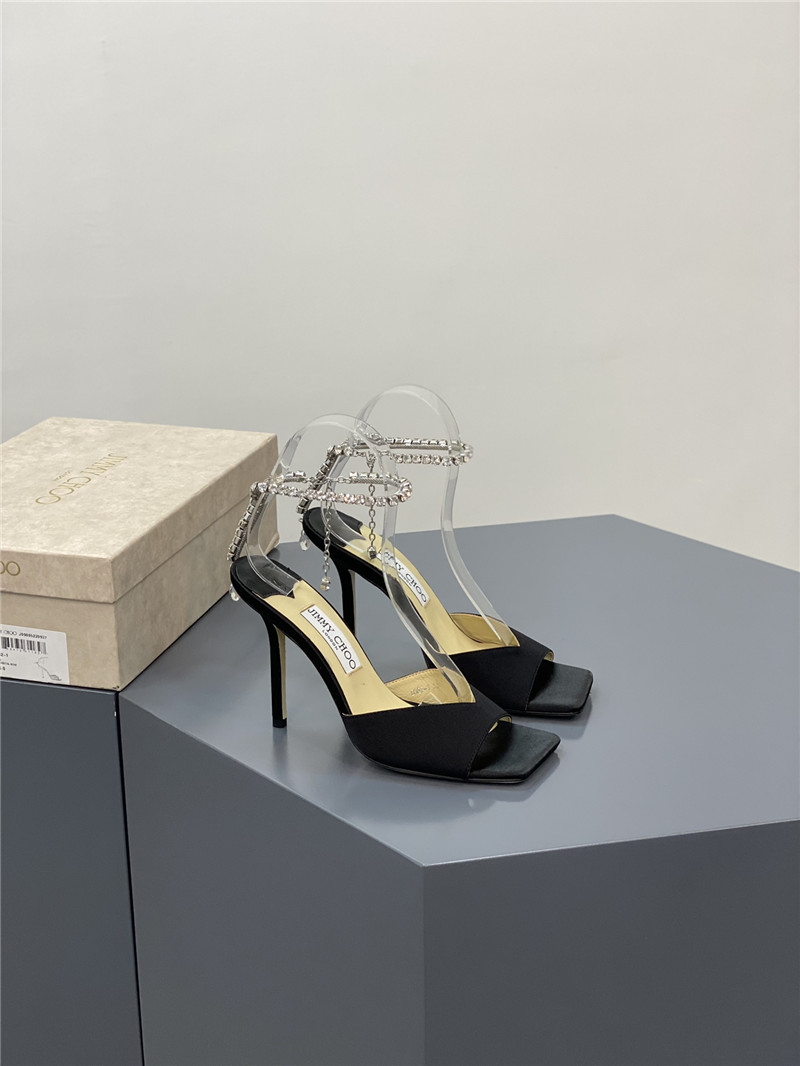 Best Replica Jimmy Choo Crystal Square Toe Fish Toe Sandals - Colareps