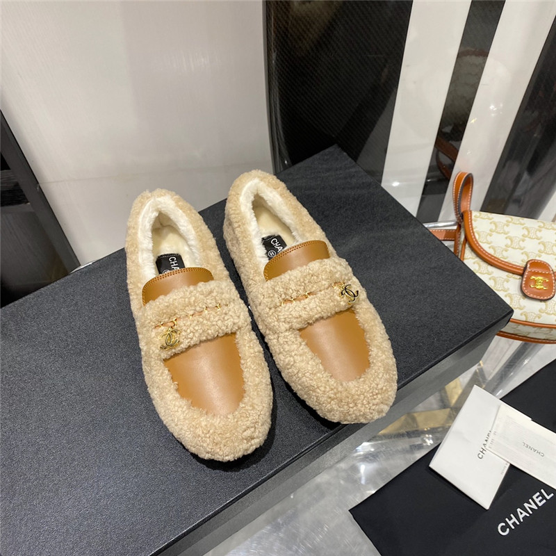 Best Replica chanel lamb wool loafers - Colareps