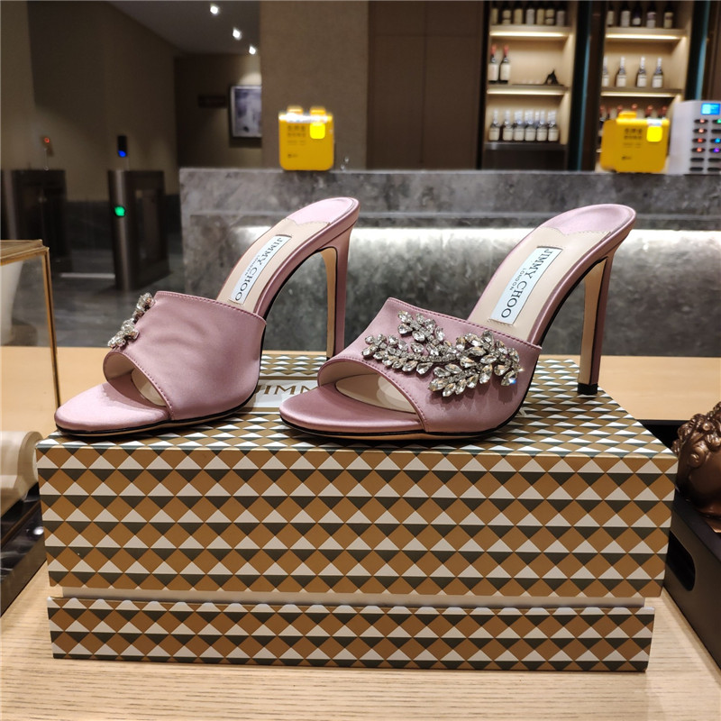 Best Replica jimmy choo high heel fishmouth satin sandals - Colareps