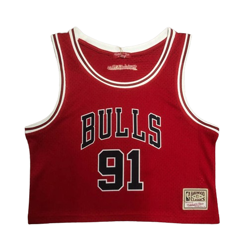 Best Replica DENNIS RODMAN CHICAGO BULLS WOMEN'S CROP TOP THROWBACK JERSEY - Colareps