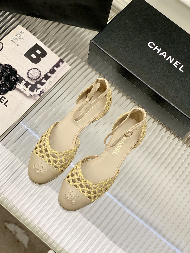 Best Replica Chanel Mary Jane woven hollow sandals - Colareps