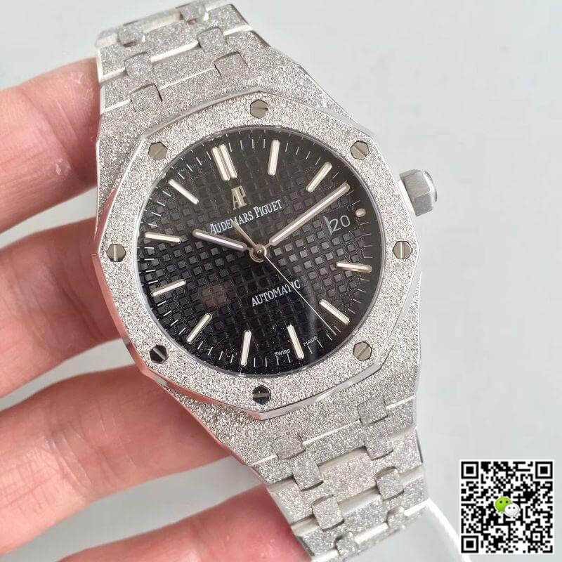 Best Replica Replica Audemars Piguet Royal Oak 15454BC.GG.1259BC.01 OM Factory 1:1 Best Edition Swiss ETA3120 Black Textured Dial - Colareps