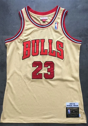 Best Replica MICHAEL JORDAN CHICAGO BULLS GOLDEN THROWBACK JERSEY - Colareps