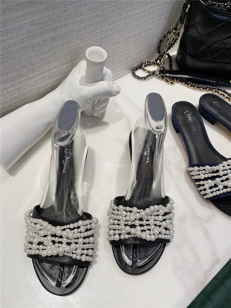 Best Replica CHANEL pearl slippers replica shoes fake shoes - Colareps