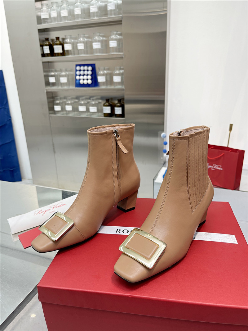 Best Replica roger vivier metal square buckle ankle boots - Colareps