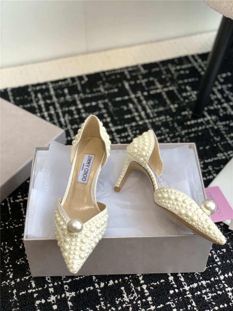 Best Replica Jimmy Choo Pearl Embellished Shoes - Colareps