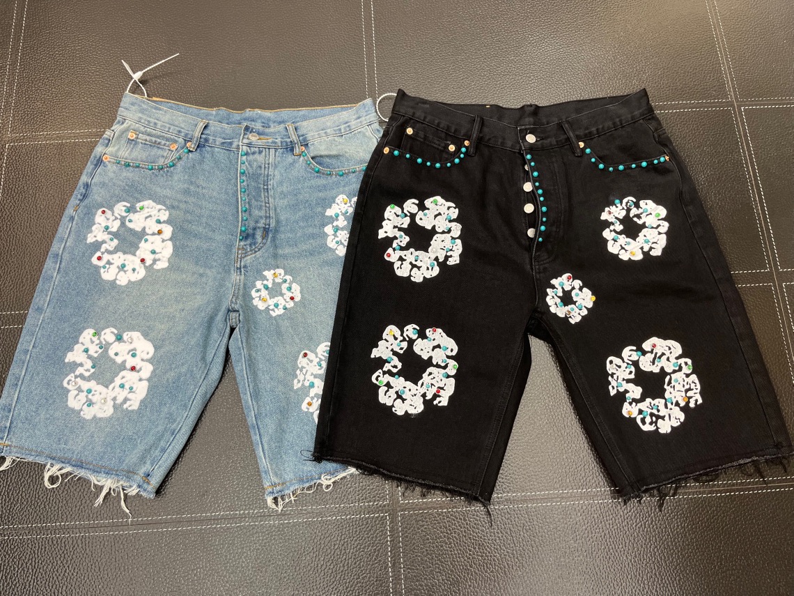 Best Replica Replica Denim Tears Gemstone inlaid cotton denim five-piece pants 2 colors - Colareps
