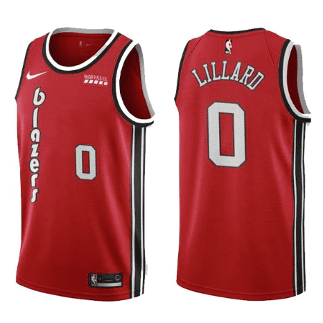 Best Replica DAMIAN LILLARD PORTLAND TRAIL BLAZERS THROWBACK JERSEY - Colareps