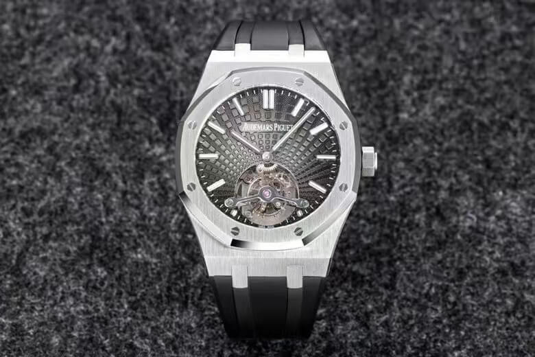 Best Replica Replica Audemars Piguet Royal Oak Tourbillon 1:1 Best Edition R8 Factory V3 Black Strap - Colareps