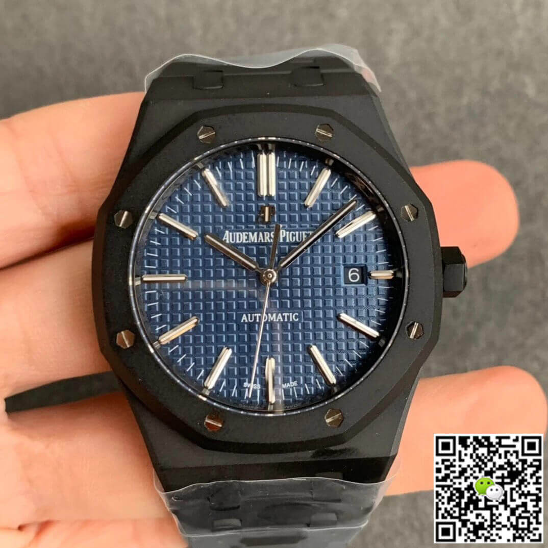 Best Replica Replica Audemars Piguet Royal Oak 15400 DLC Version 1:1 Best Edition ZF Factory Blue Dial - Colareps