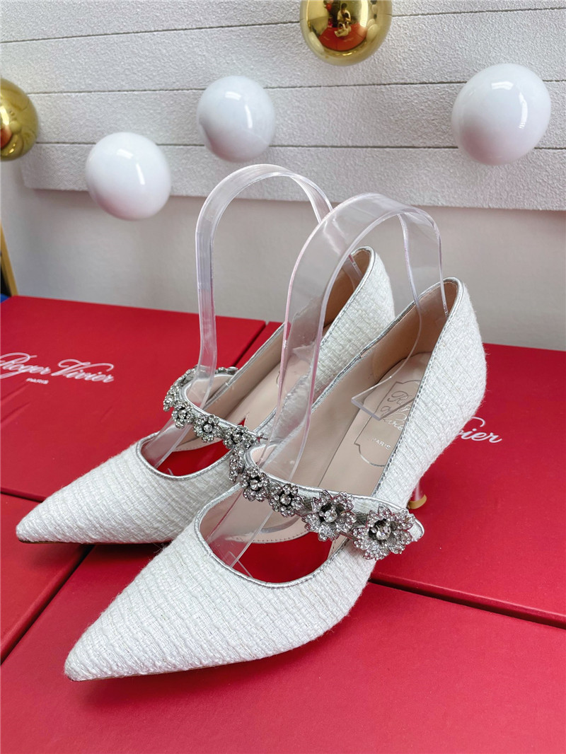 Best Replica Roger vivier Dupes wedding shoes snow diamond series high heels - Colareps