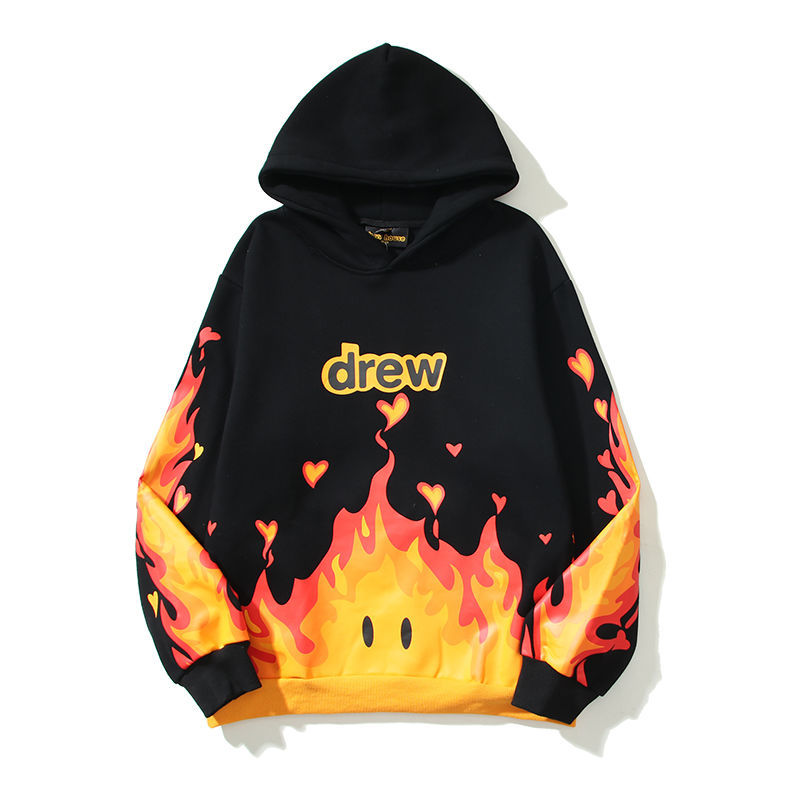 Best Replica Drew House Fire Hoodie Black - Colareps