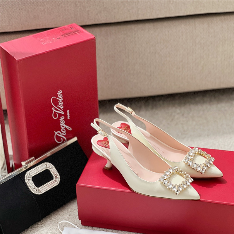 Best Replica Roger vivier buckle satin slingback shoes - Colareps