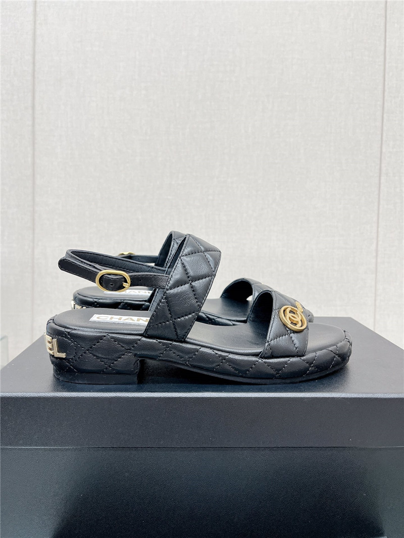 Best Replica chanel rhombus platform chunky heel sandals - Colareps