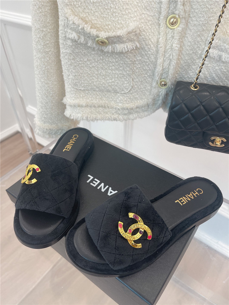 Best Replica chanel embroidered logo slippers - Colareps