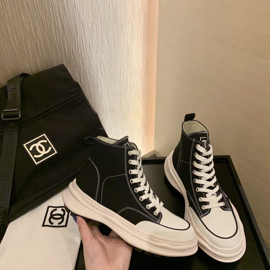Best Replica chanel canvas high top sneakers - Colareps