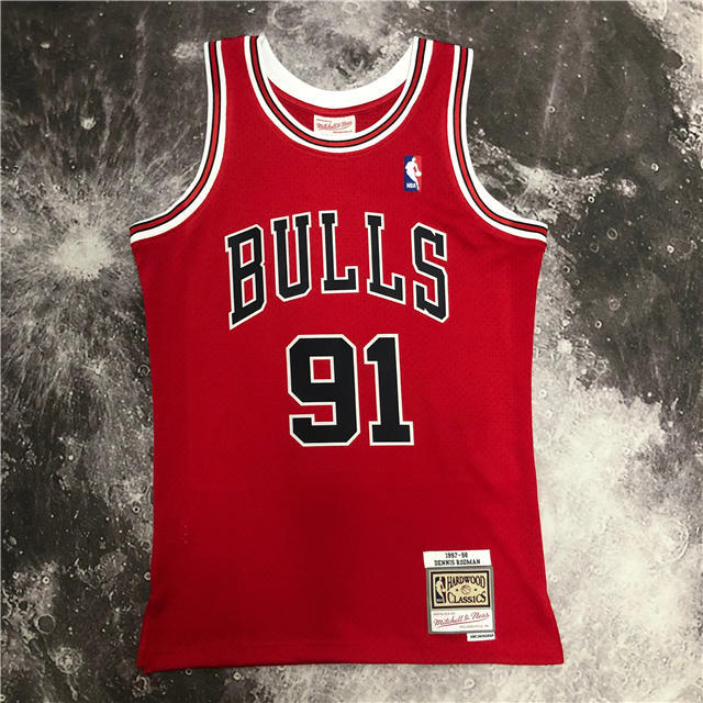 Best Replica DENNIS RODMAN CHICAGO BULLS THROWBACK JERSEY (HEAT APPLIED) - Colareps