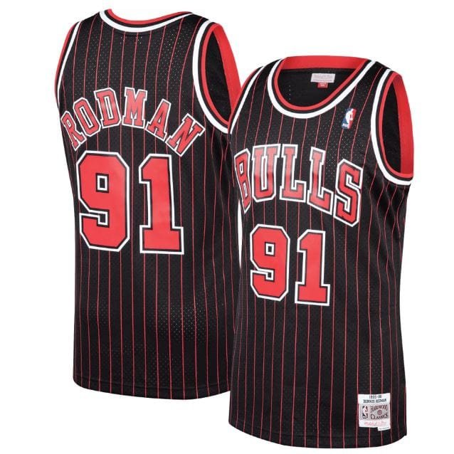 Best Replica DENNIS RODMAN CHICAGO BULLS THROWBACK JERSEY (HEAT APPLIED) - Colareps