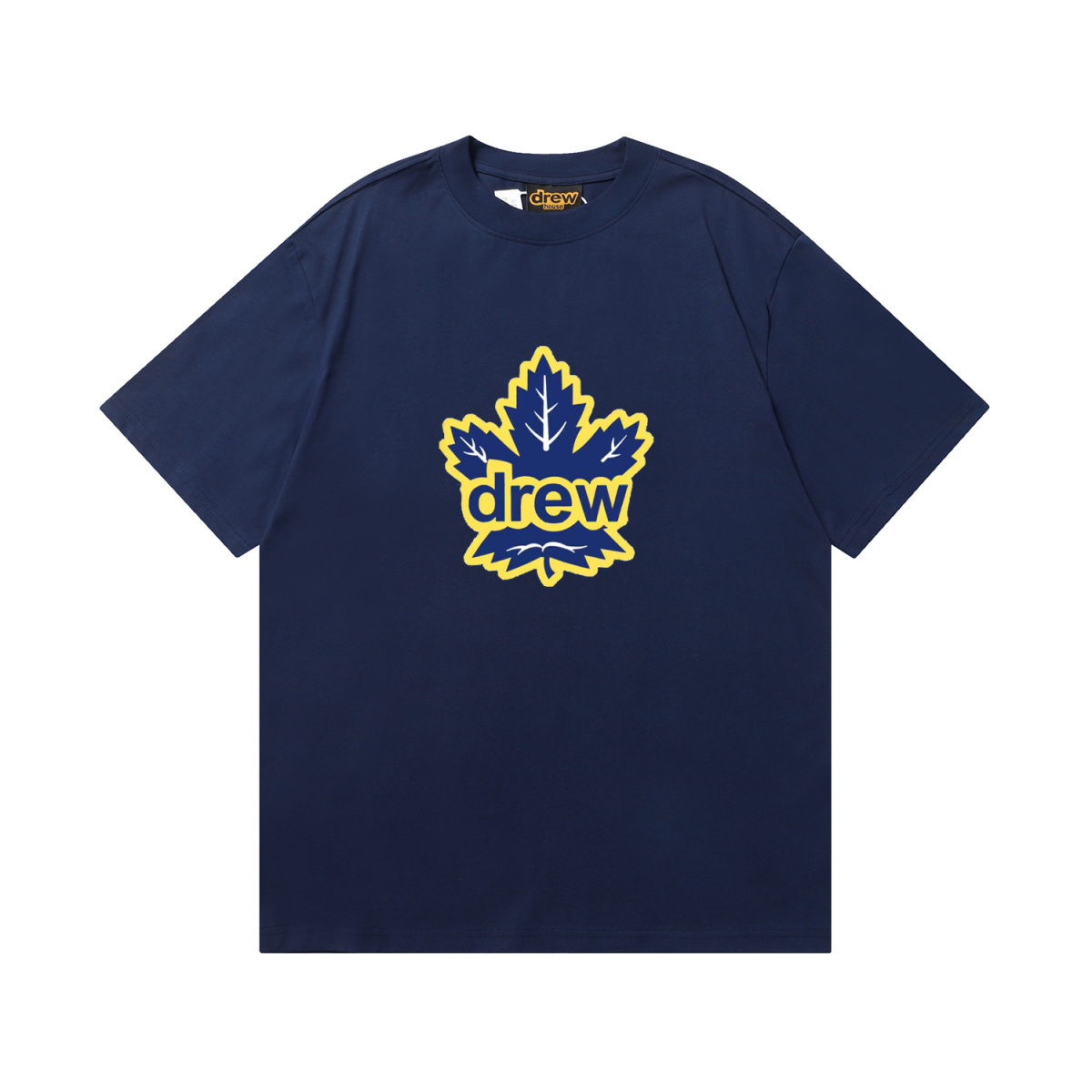 Best Replica Drew House Maple Leaf T-shirt Navy Blue - Colareps