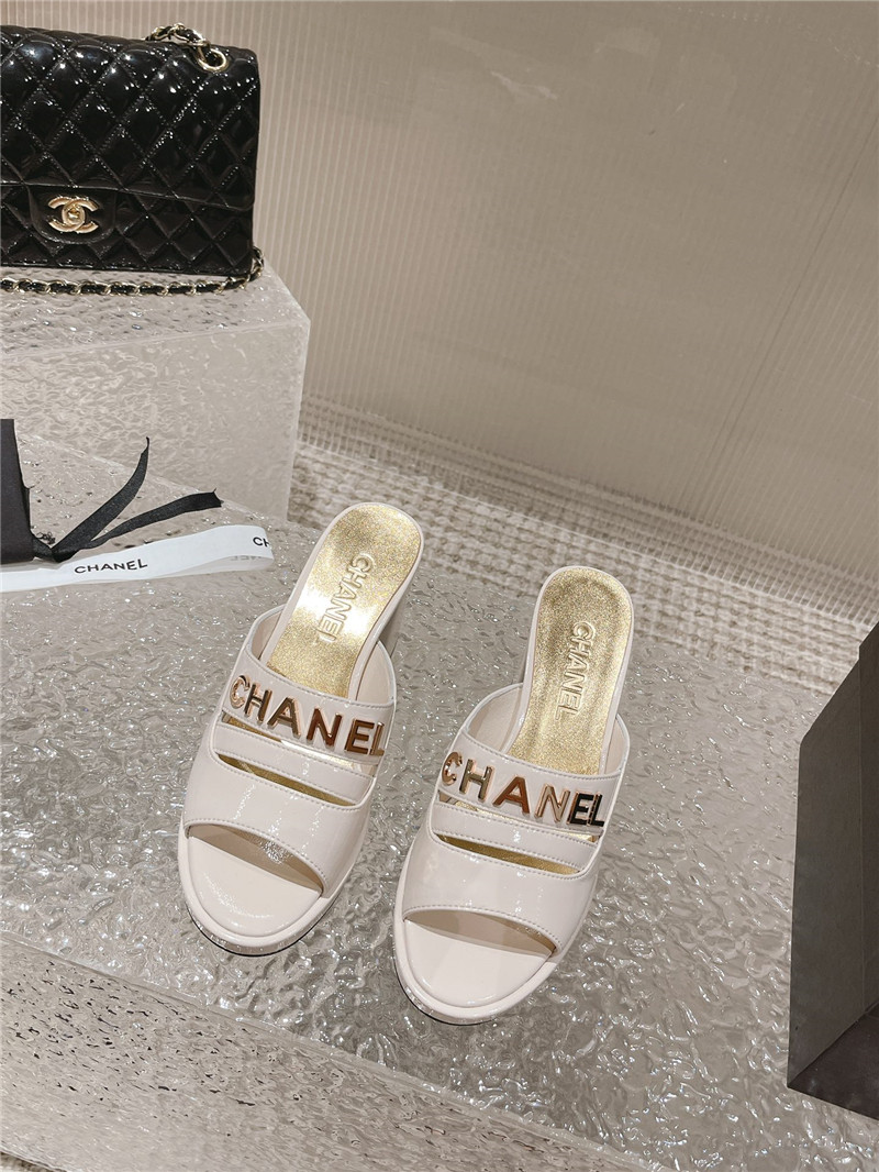 Best Replica chanel platform high heel slippers - Colareps