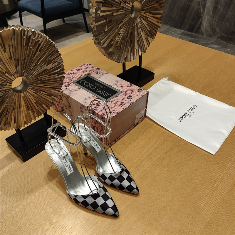 Best Replica Jimmy Choo Crystal Chain Heeled Sandals - Colareps