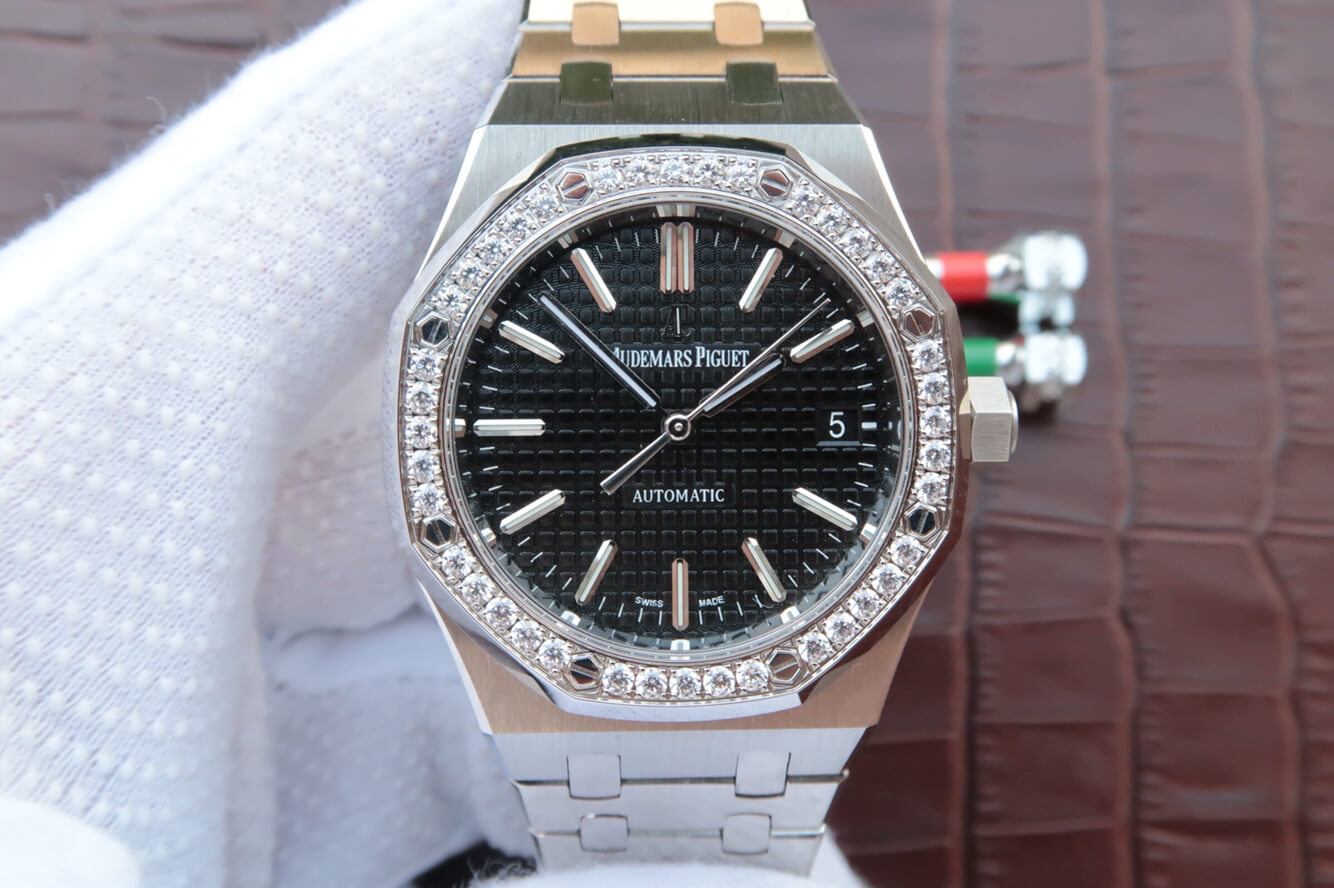 Best Replica Replica Audemars Piguet Royal Oak 15400/15450 Couple Watch 1:1 Best Edition JF Factory Diamond Bezel - Colareps