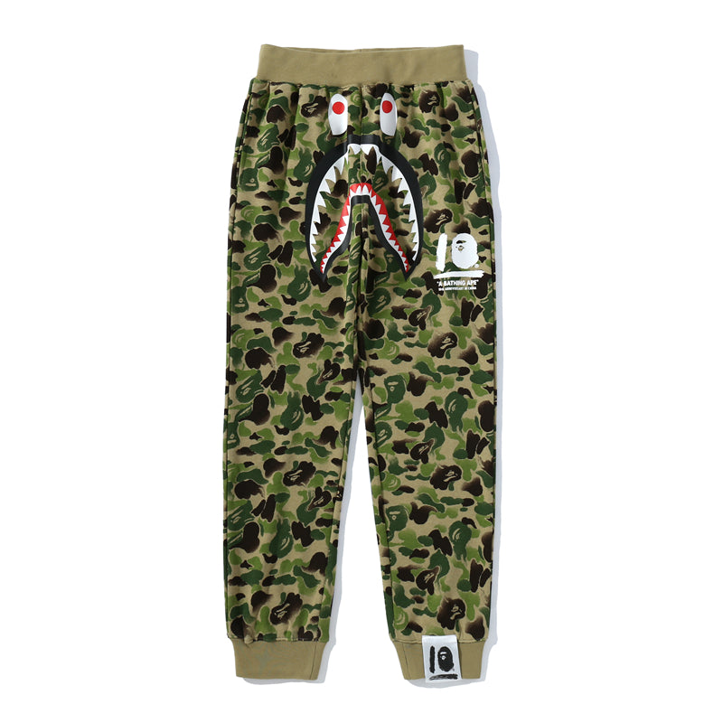 Best Replica BAPE Camo Shark Track Pants Sweatpants Green Black HDCP8791 - Colareps