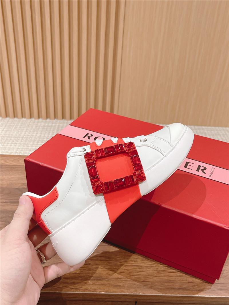 Best Replica Roger vivier new diamond buckle white shoes - Colareps