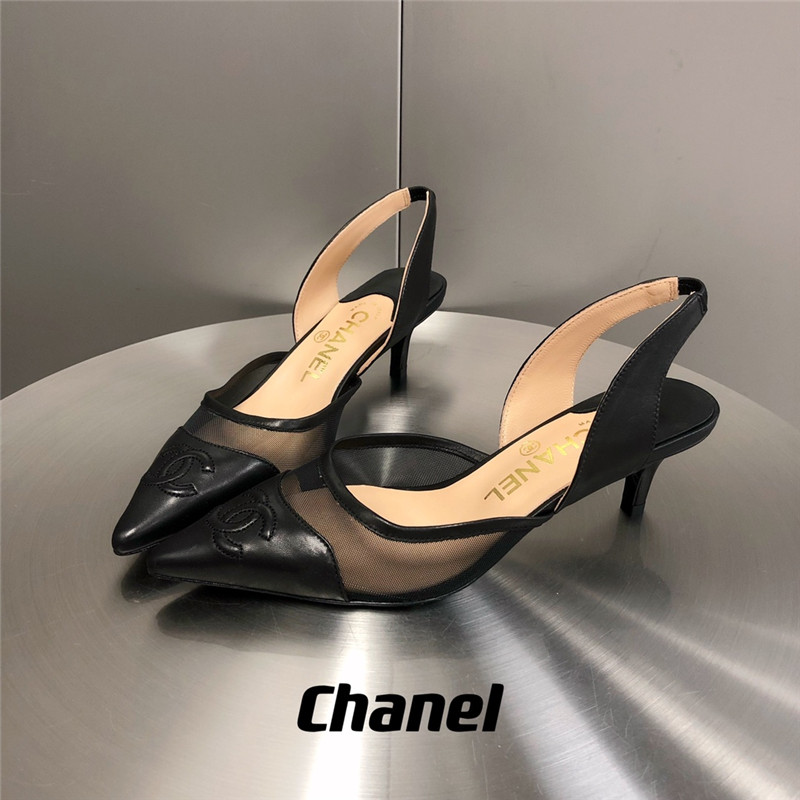 Best Replica chanel mesh pointed toe cat heels - Colareps