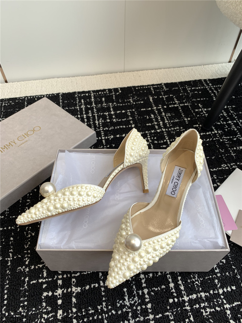 Best Replica Jimmy Choo Pearl Embellished Shoes - Colareps
